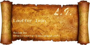 Lauffer Iván névjegykártya